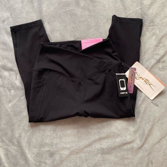 Gottex Inter-Luxe Leggings Capri Black EXTRA SMALL Peach Skin Collection - Picture 4 of 6